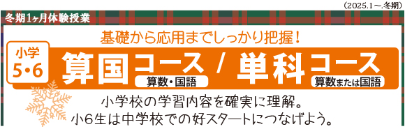 小学5・6　算国コース　単科コース